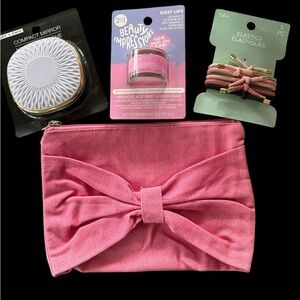 Pink Cosmetic Bag with Bow